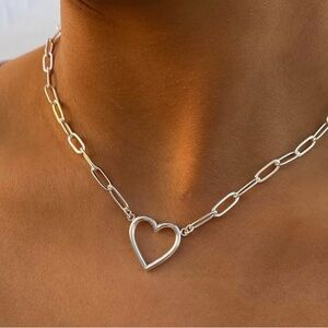 Silver Heart Chain Necklace